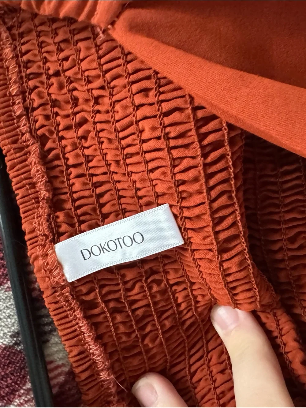 Amazon Rust Red Ruffle Wrap Mini Dress - Picture 3 of 3